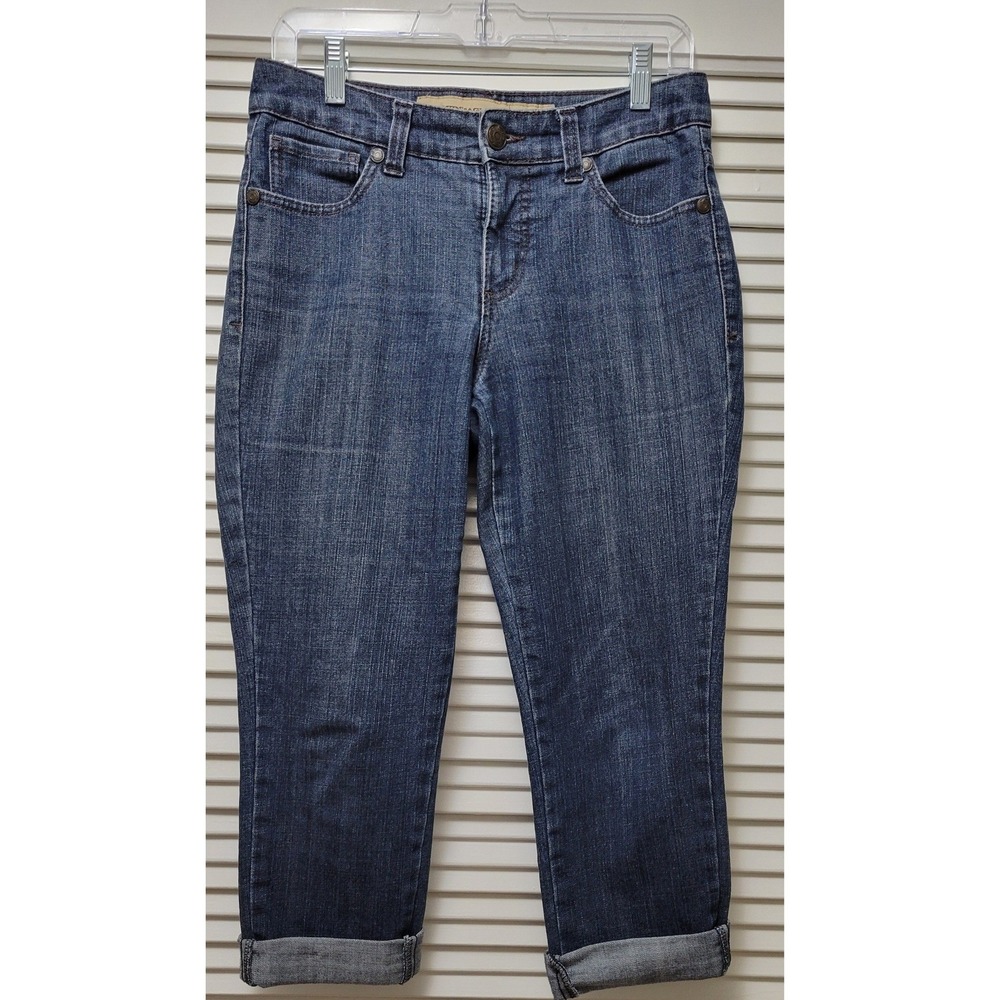 Vintage Jeans Nine West American Womens 4 Dark Wash Cropped Capri Classic
Rise
